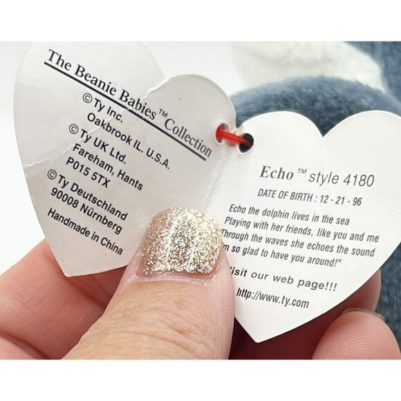 VINTAGE Original TY Echo Dolphin Beanie Baby 1996 Collectable - Picture 6 of 11
